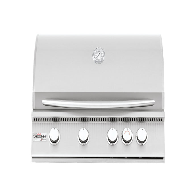 Summerset Sizzler 32-Inch 4-Burner Built-In Natural Gas Grill with Rear Infrared Burner